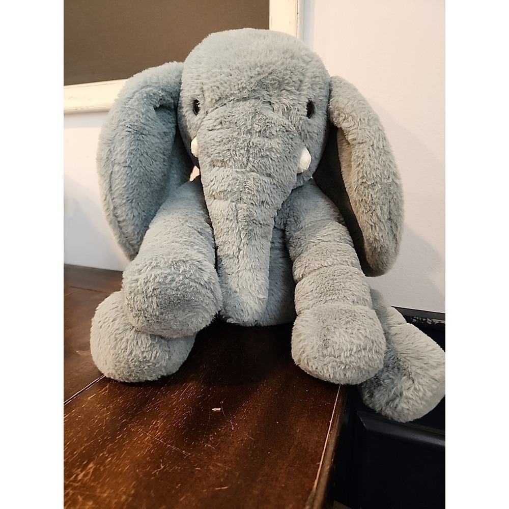 Animal Adventure Sitting Gray Elephant 16" Plush Stuffed Animal 2021 Very Soft